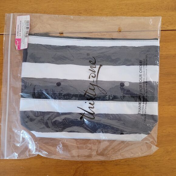 THIRTY ONE Size Up Expandable Pouch AL08 Watercolor Stripe - Picture 3 of 3
